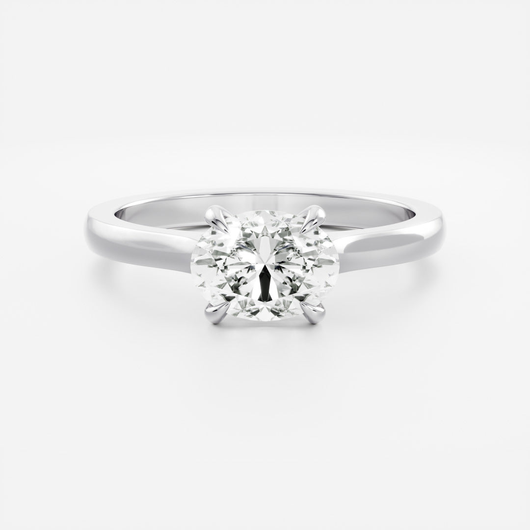 The Luise Ring - East-West Oval Cathedral Solitaire