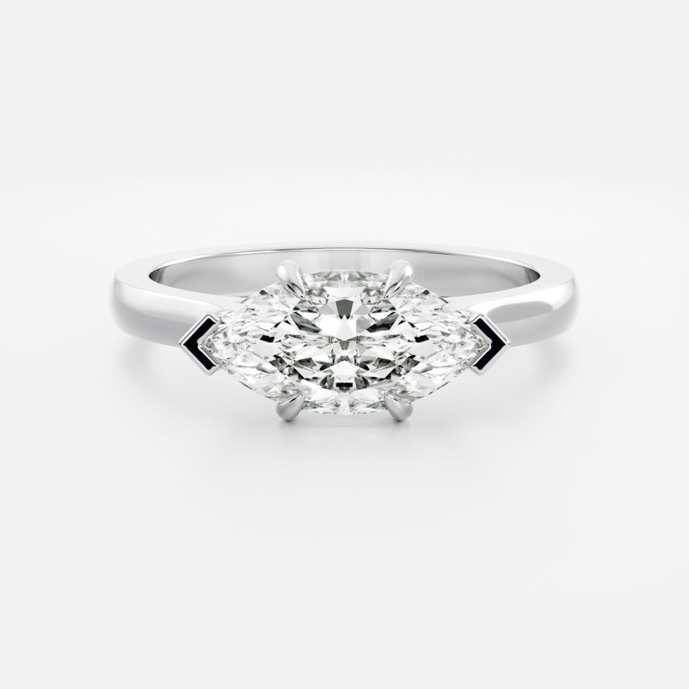 
                      
                        The Arie Ring - East-West Marquise Cathedral Solitaire
                      
                    
