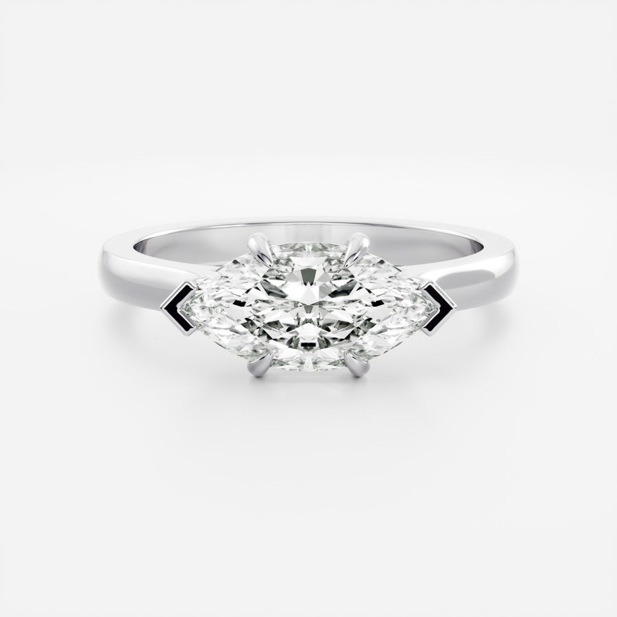 The Arie Ring - East-West Marquise Cathedral Solitaire