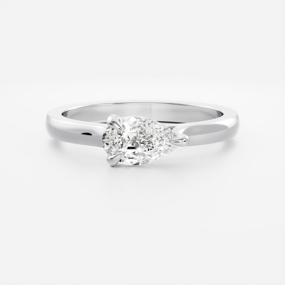 
                      
                        The Sophia Ring - East-West Pear Cathedral Solitaire
                      
                    