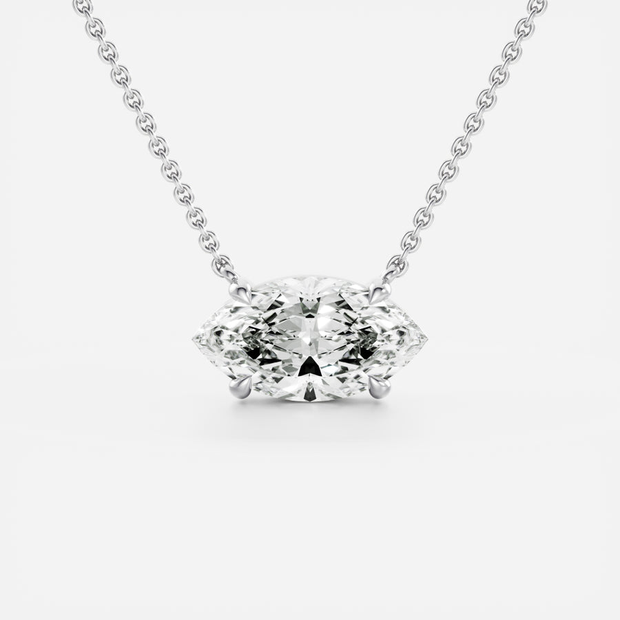 The Iris Necklace - East-West Marquise Pendant