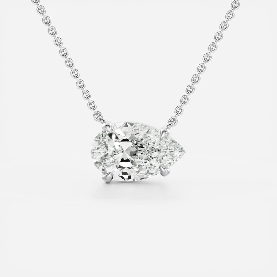 The Iris Necklace - East-West Pear Pendant