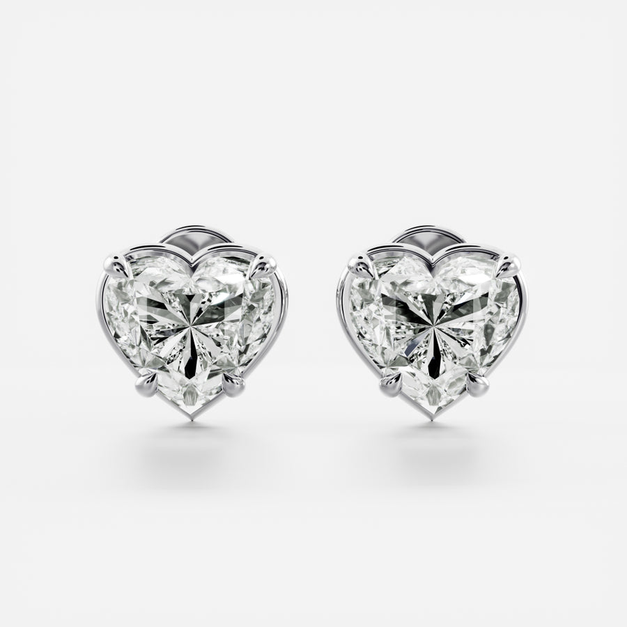 The Mara Earrings - Heart Georgian Studs
