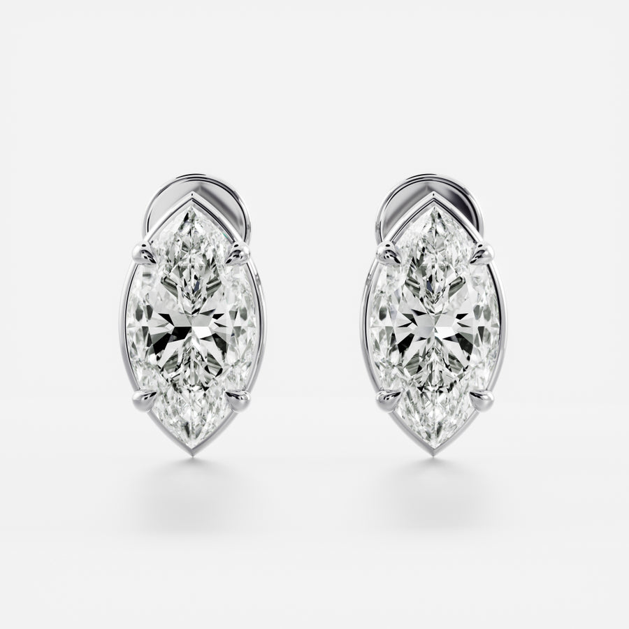 The Mara Earrings - Marquise Georgian Studs