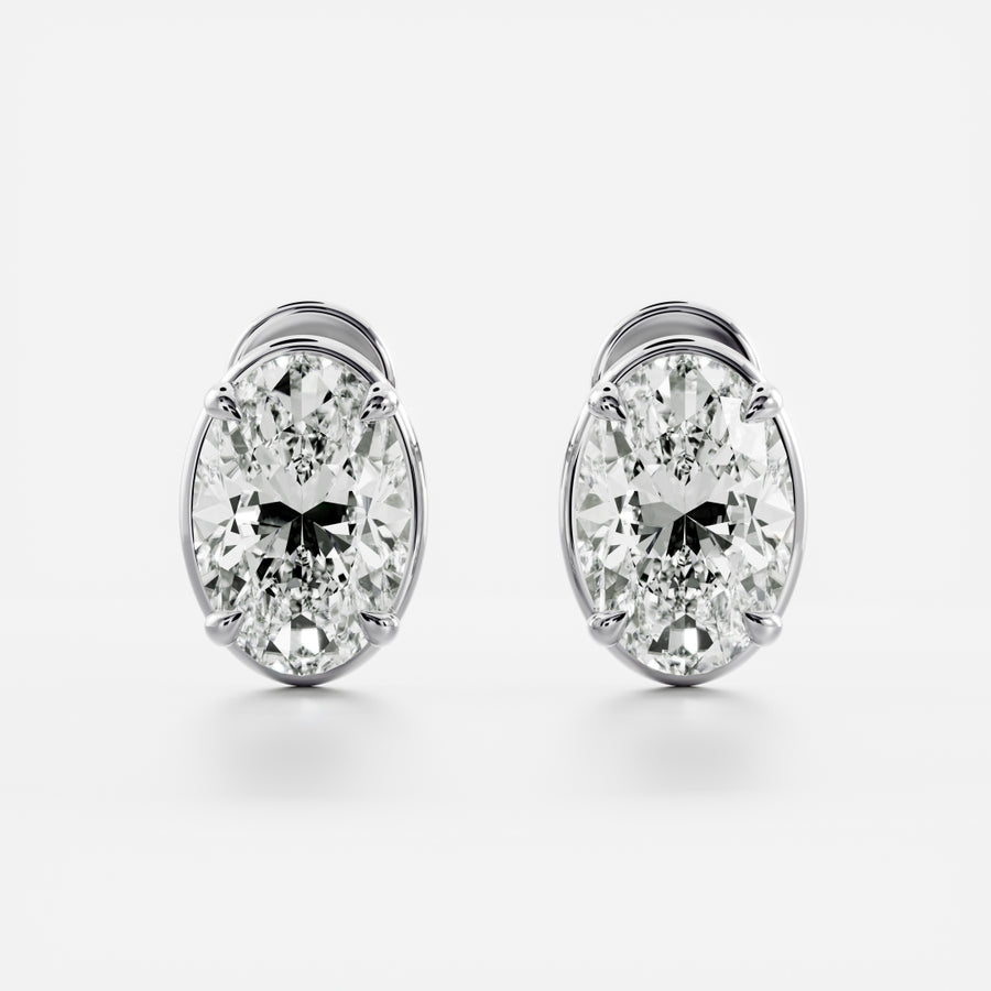 The Mara Earrings - Oval Georgian Studs