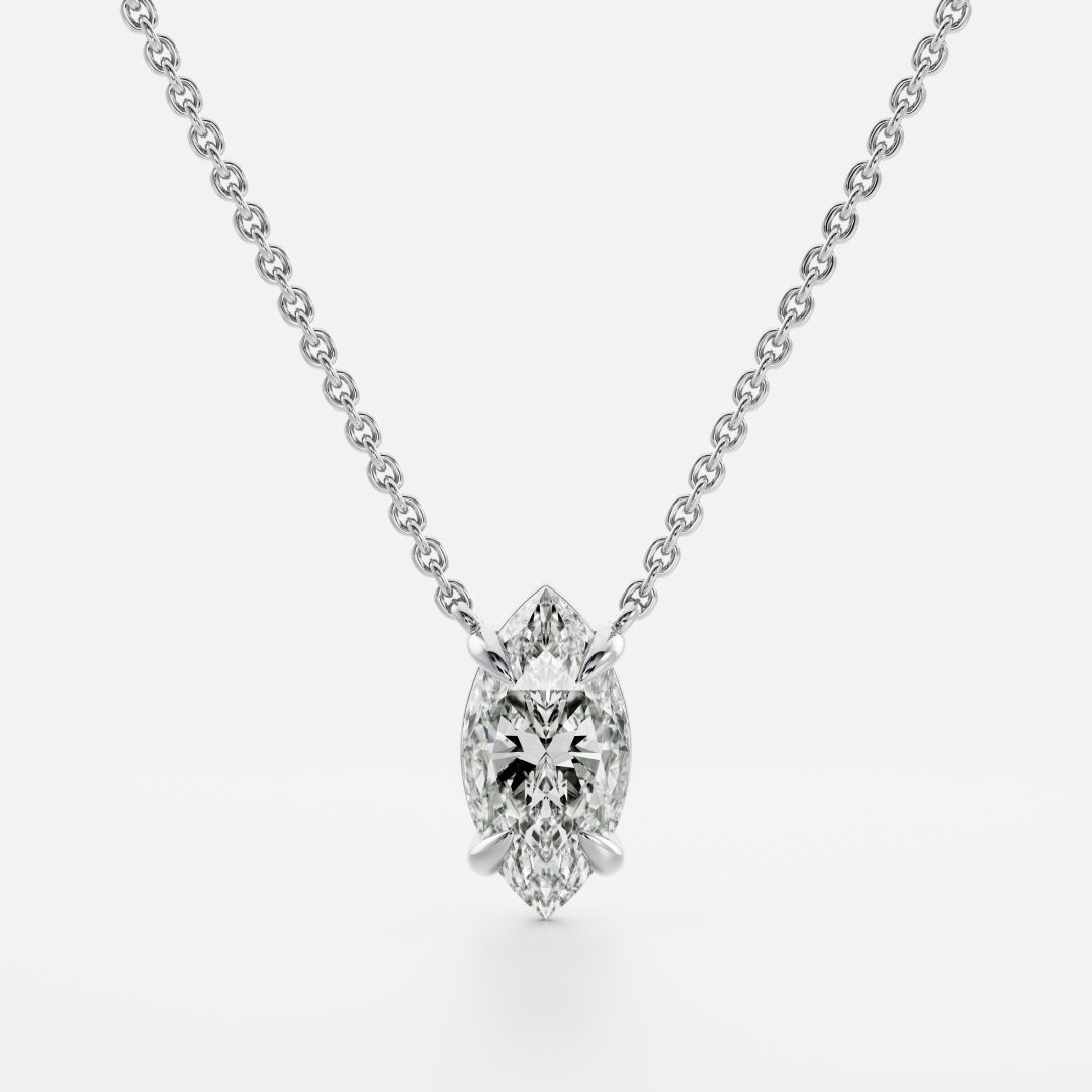 The Iris Necklace - Marquise Pendant