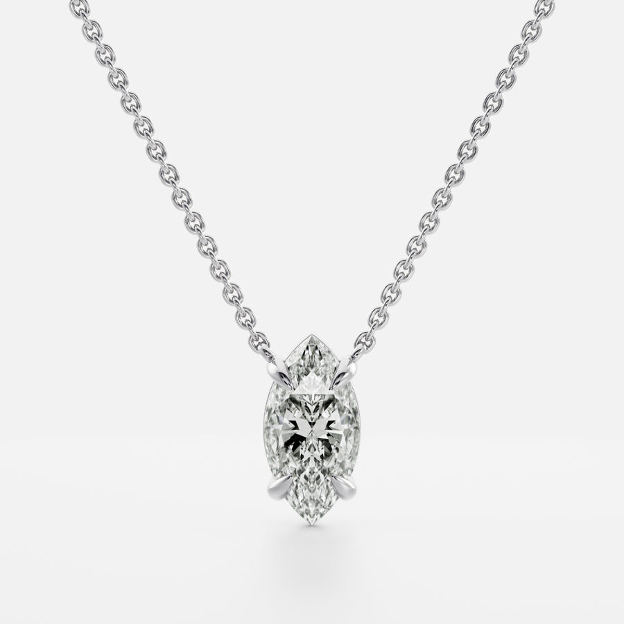The Iris Necklace - Marquise Pendant