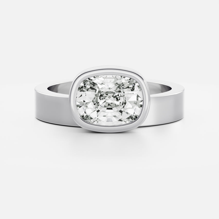 The Ludae Ring - Elongated Cushion Cigar Solitaire