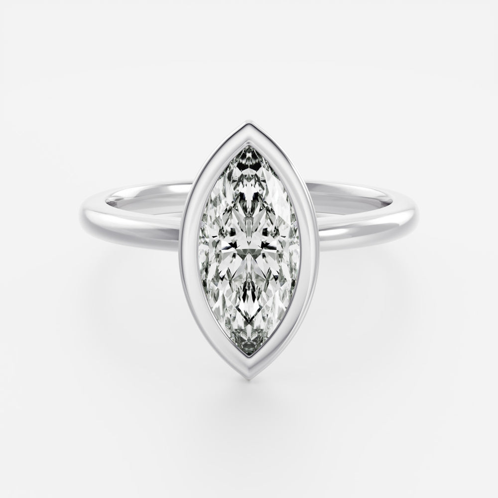 
                      
                        The Arie Ring - Marquise Bezel Solitaire
                      
                    
