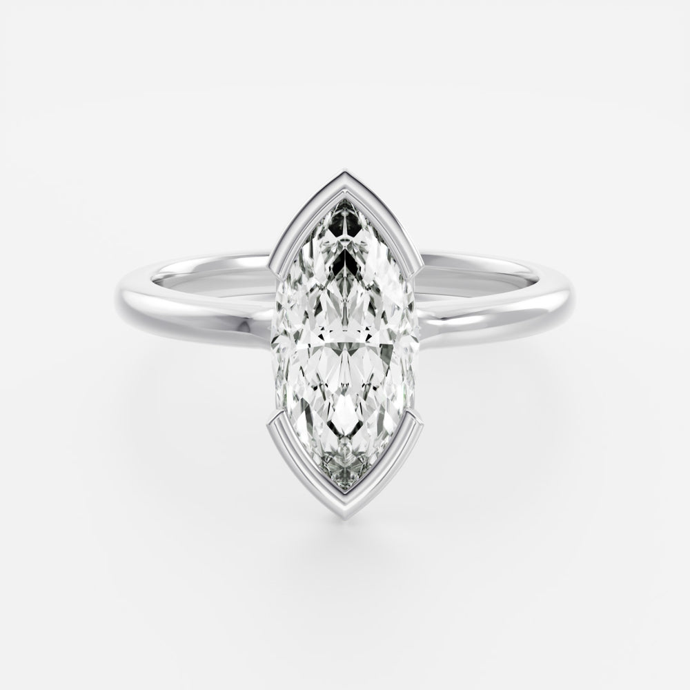 
                      
                        The Arie Ring - Marquise Half Bezel Solitaire
                      
                    
