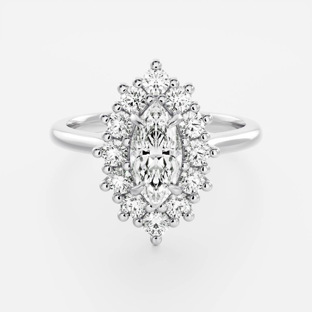 The Eloise Ring - Marquise Antique Halo