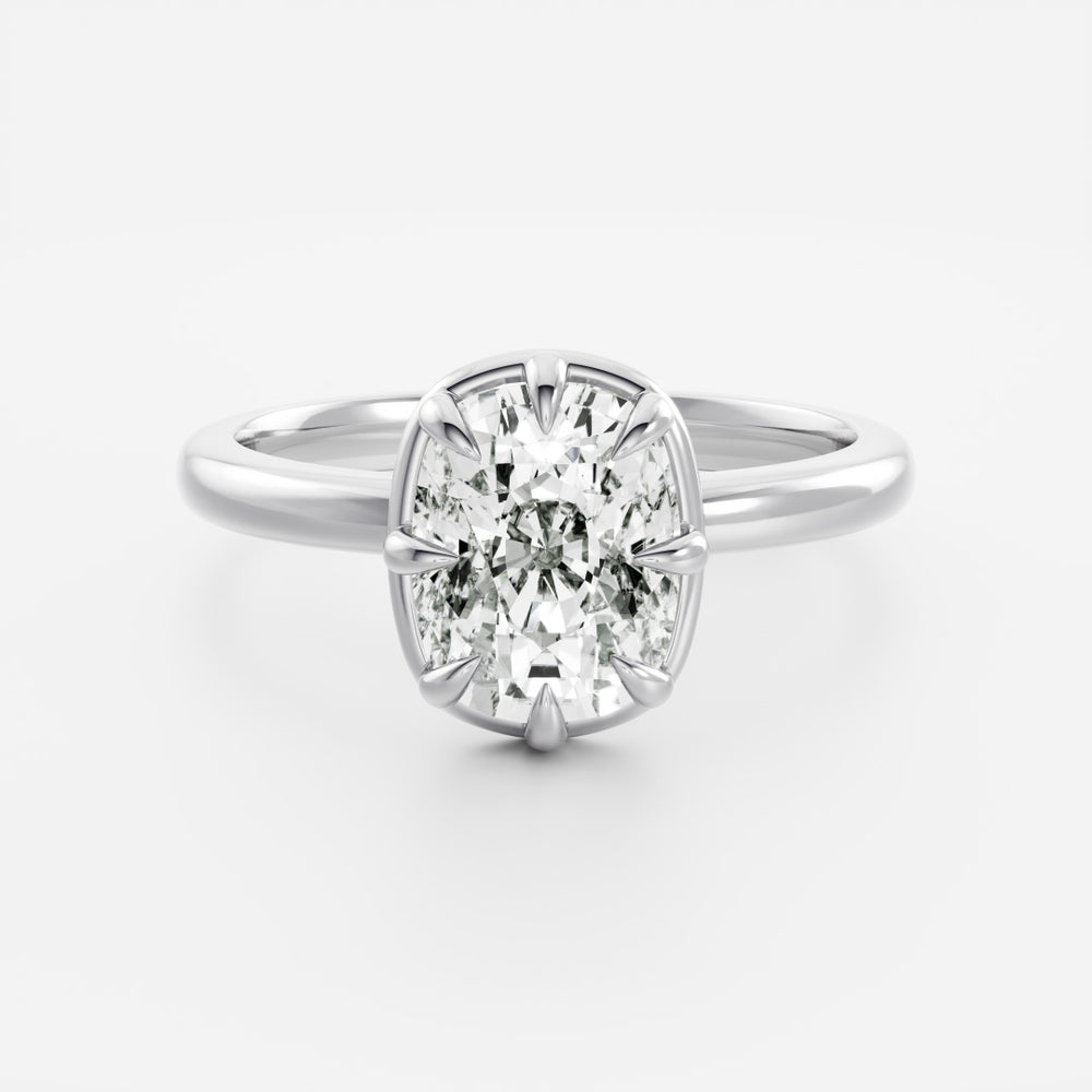 
                      
                        The Ophelia Ring - Elongated Cushion Georgian Solitaire
                      
                    