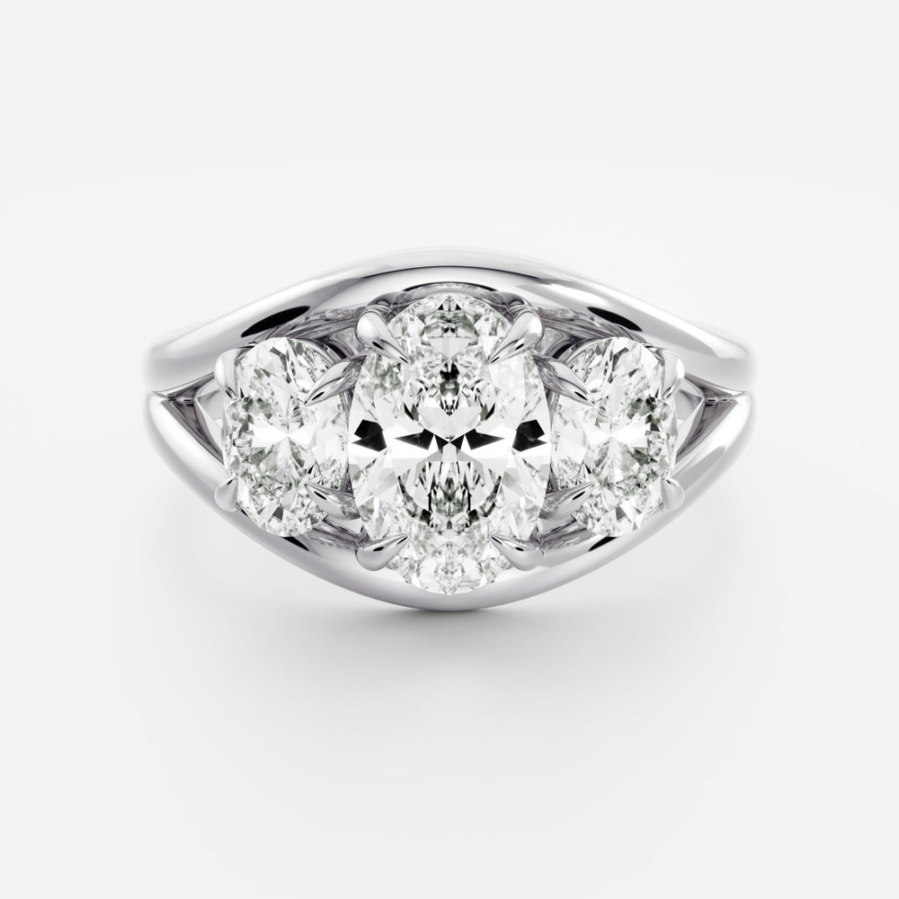 
                      
                        The Oriana Ring - Split Shank Oval Trilogy
                      
                    