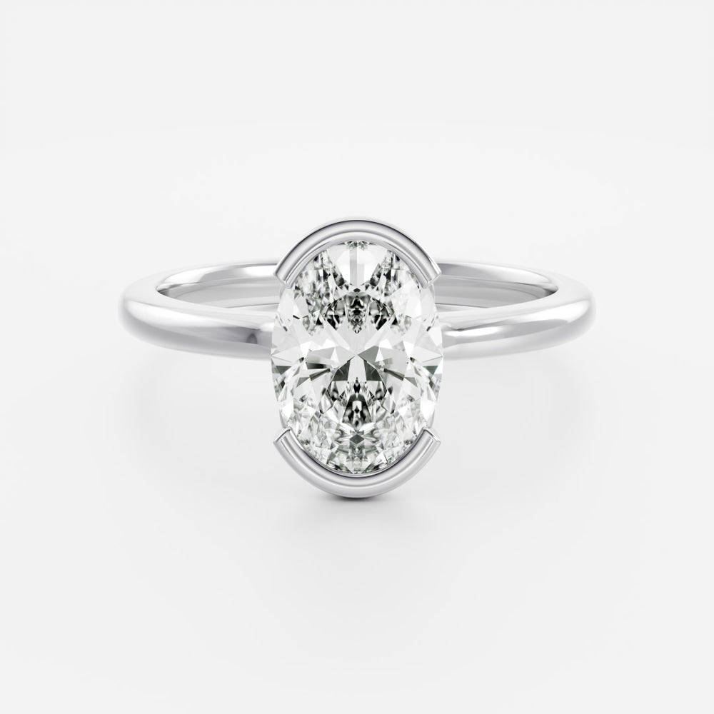 
                      
                        The Luise Ring - Oval Half Bezel Solitaire
                      
                    