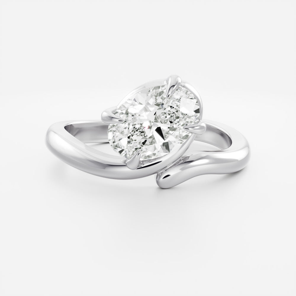 
                      
                        The Thérèse Ring - Floating Oval Solitaire with Twisted Band
                      
                    