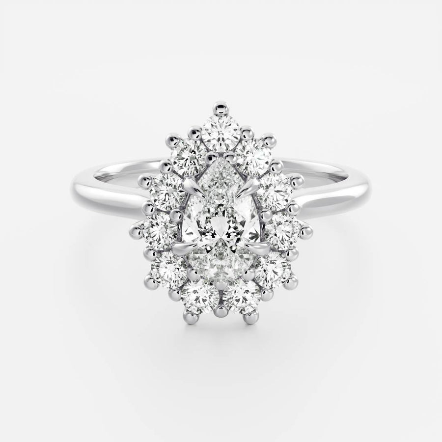 The Eloise Ring - Pear Antique Halo