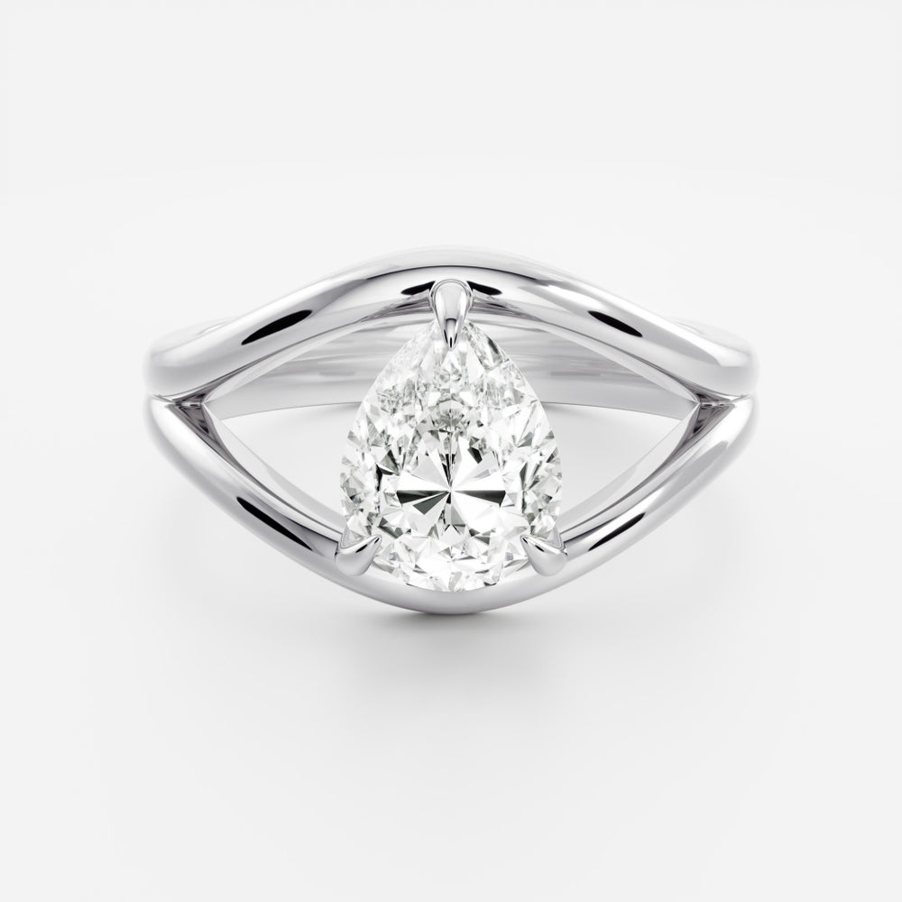 
                      
                        The Elise Ring - Split Shank Pear Solitaire
                      
                    