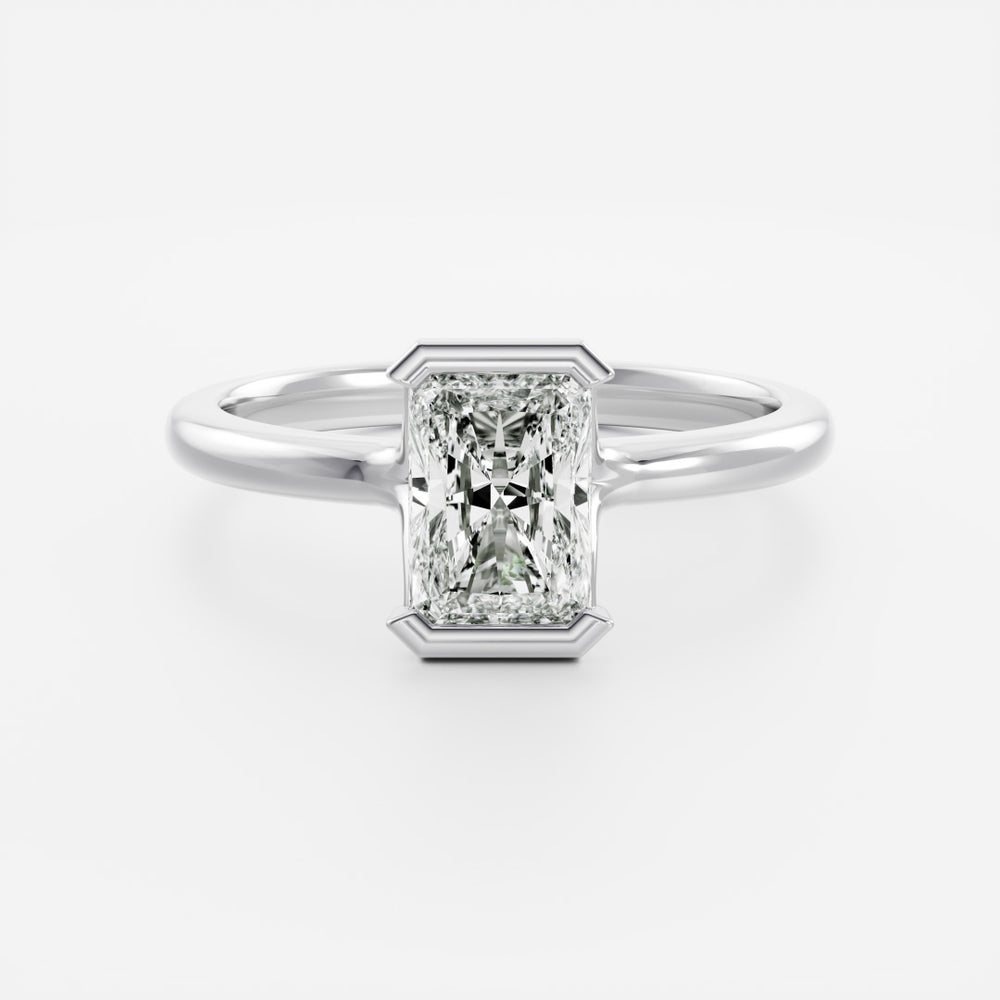
                      
                        The Vienna Ring - Radiant Half Bezel Solitaire
                      
                    