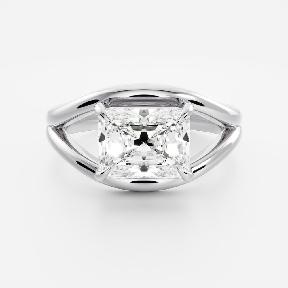 
                      
                        The Aleasa Ring - Split Shank East-West Radiant Solitaire
                      
                    