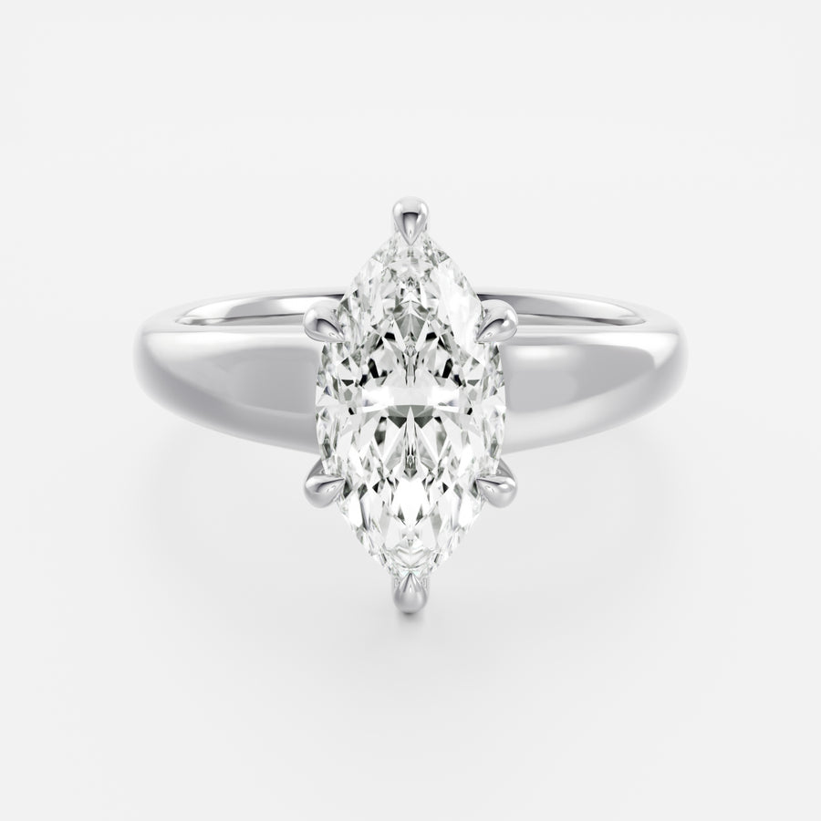 The Alba Ring - Marquise Reverse Taper Solitaire
