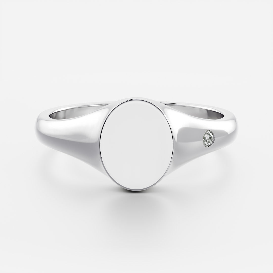 Oval signet ring [R-032] 13号 WAKAN SILVER SMITH Oval signet ring -MORLS-