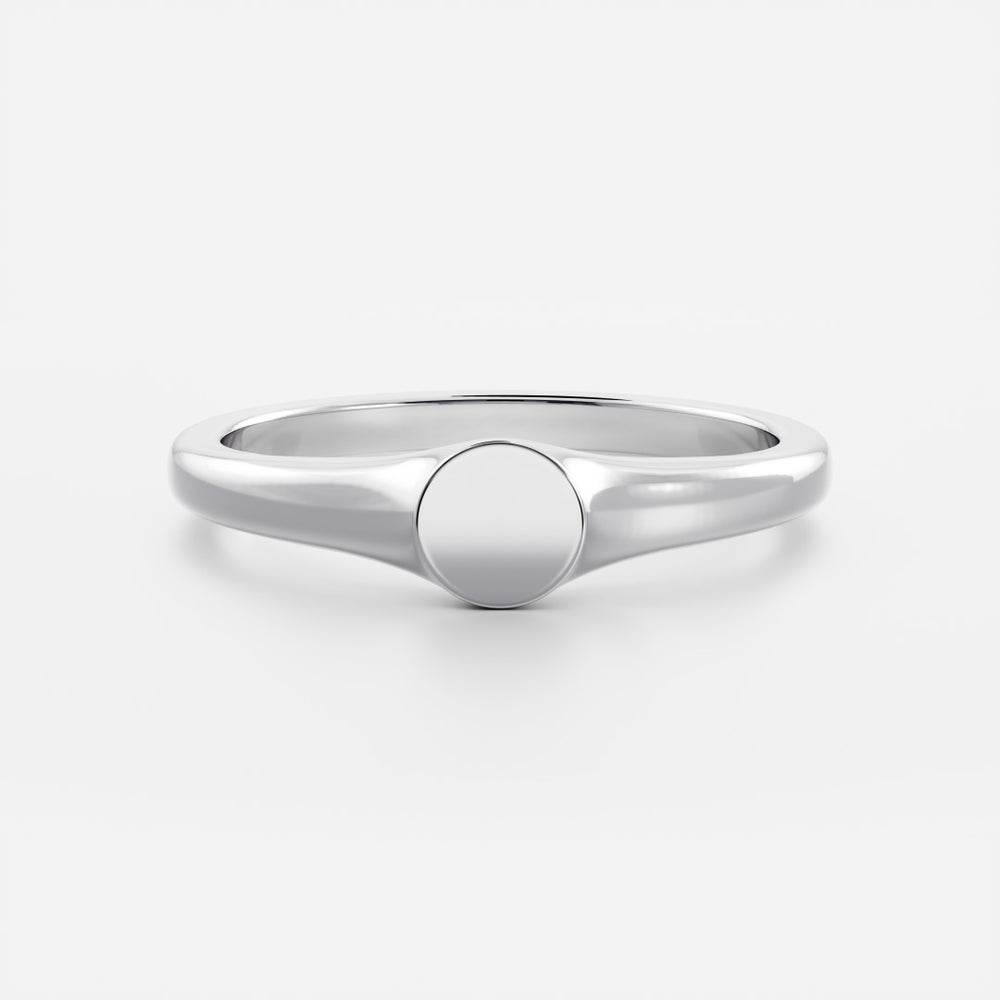 
                      
                        Signature Petite Round Signet Ring
                      
                    