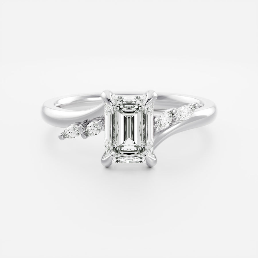 The Amira Ring™ - Emerald with Marquise Accents