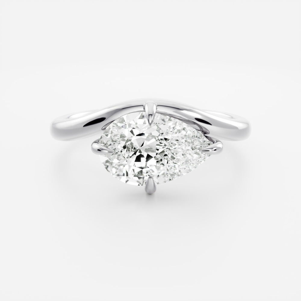 The Maya Ring - 1.13ct Lab Diamond Pear Curved Solitaire