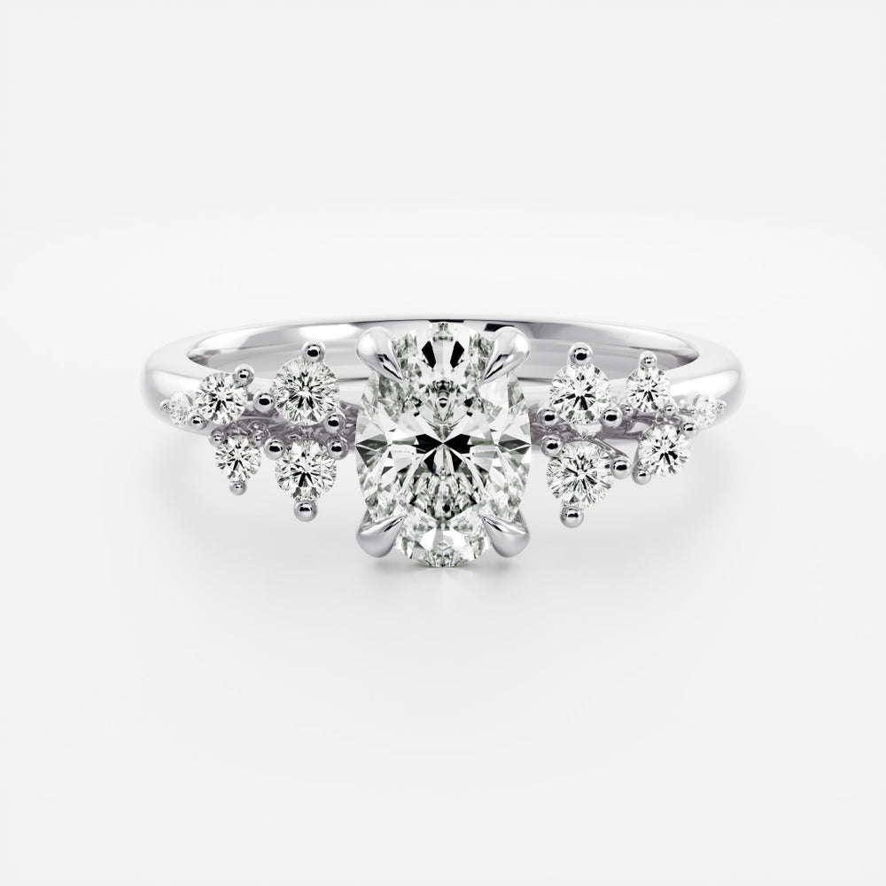 
                      
                        The Aurora Ring - Oval with Round Brilliant Accents
                      
                    