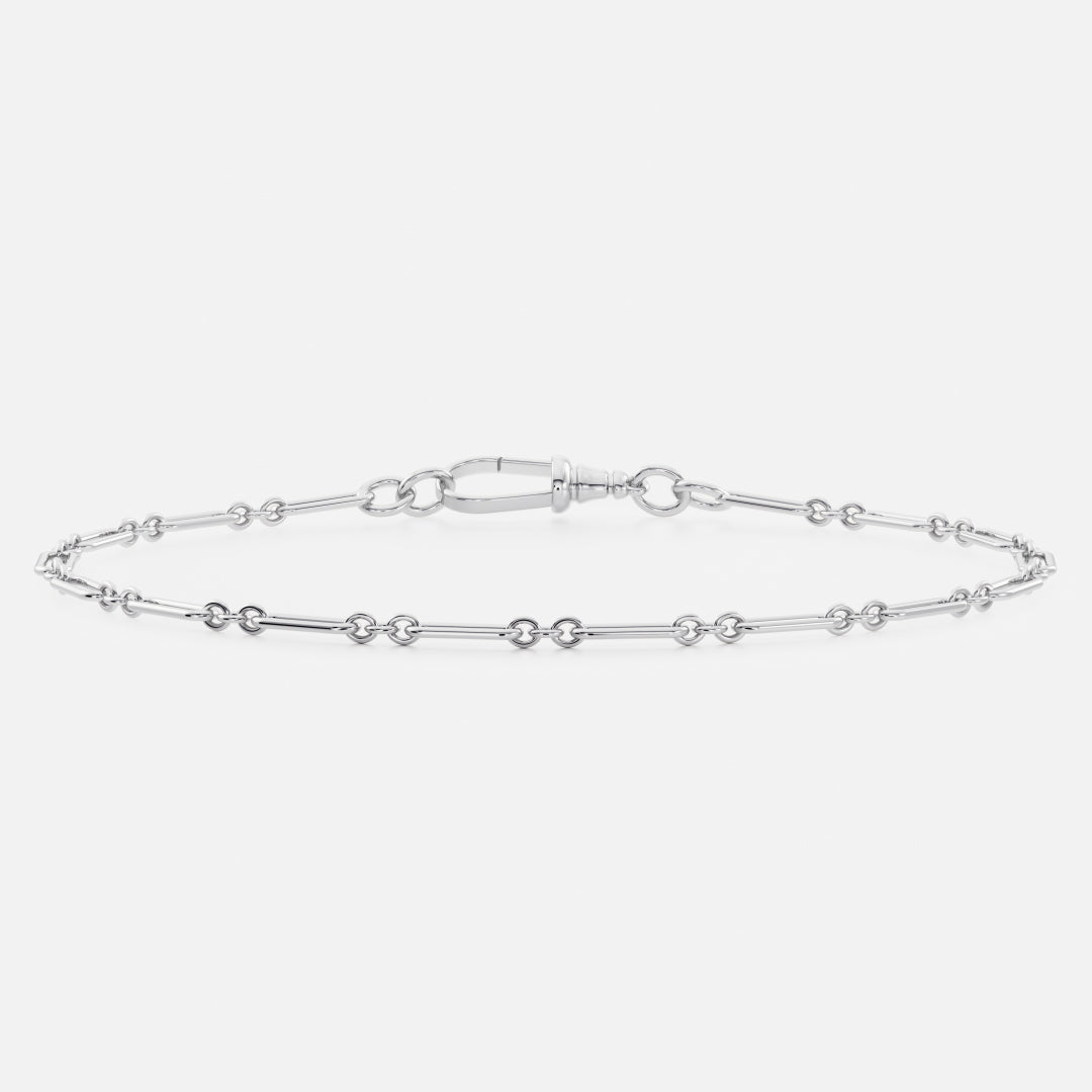 9k White Gold Fiagro Paperclip Bracelet