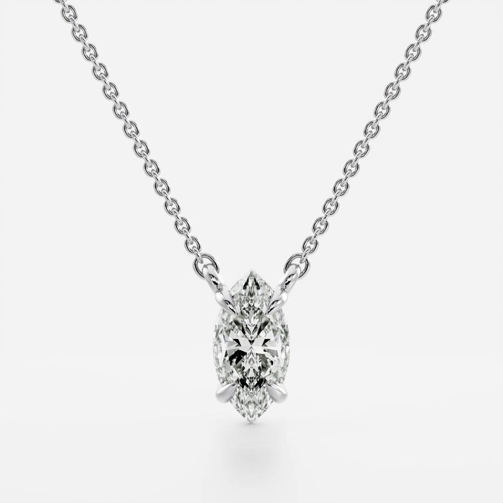 The Iris Necklace - Marquise Pendant