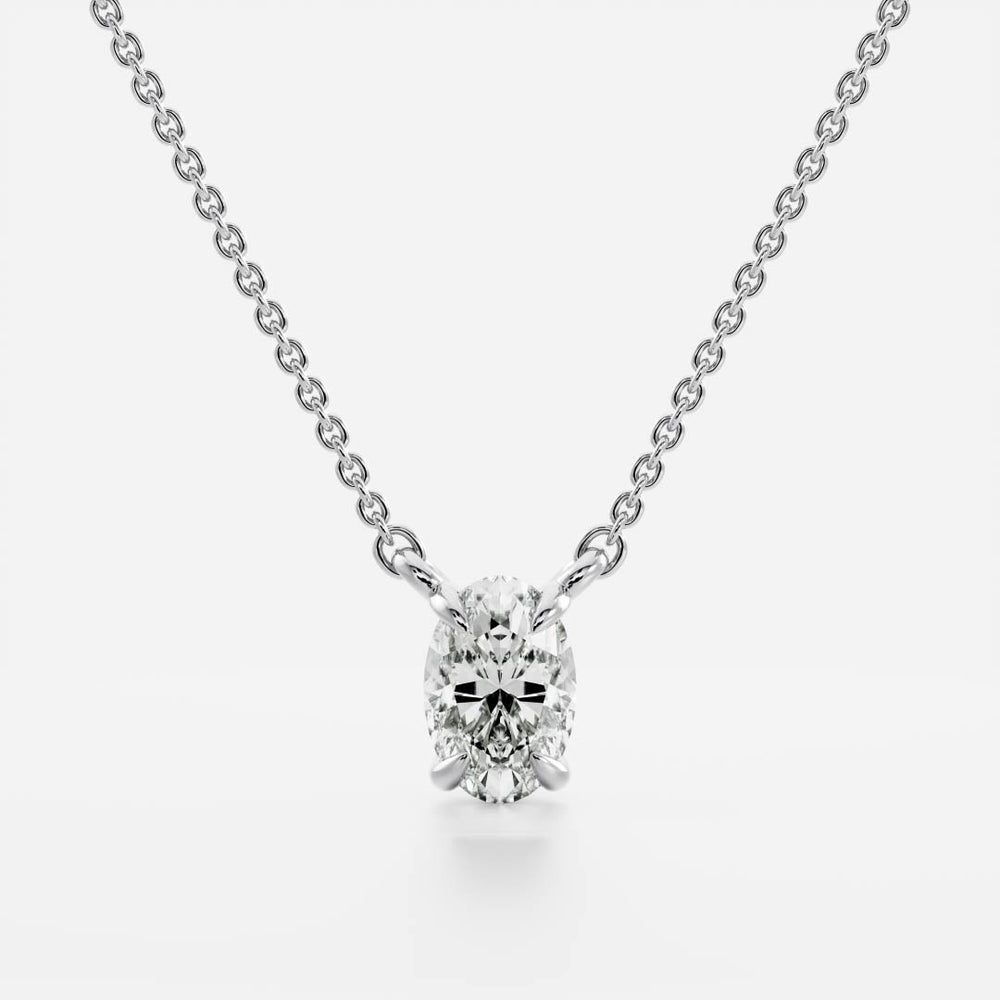 The Iris Necklace - 0.3ct Lab Diamond Oval Pendant