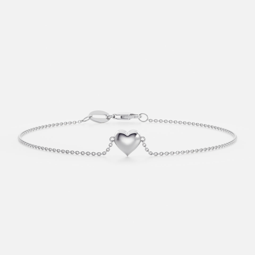 The Contour Heart Bracelet - Sterling Silver