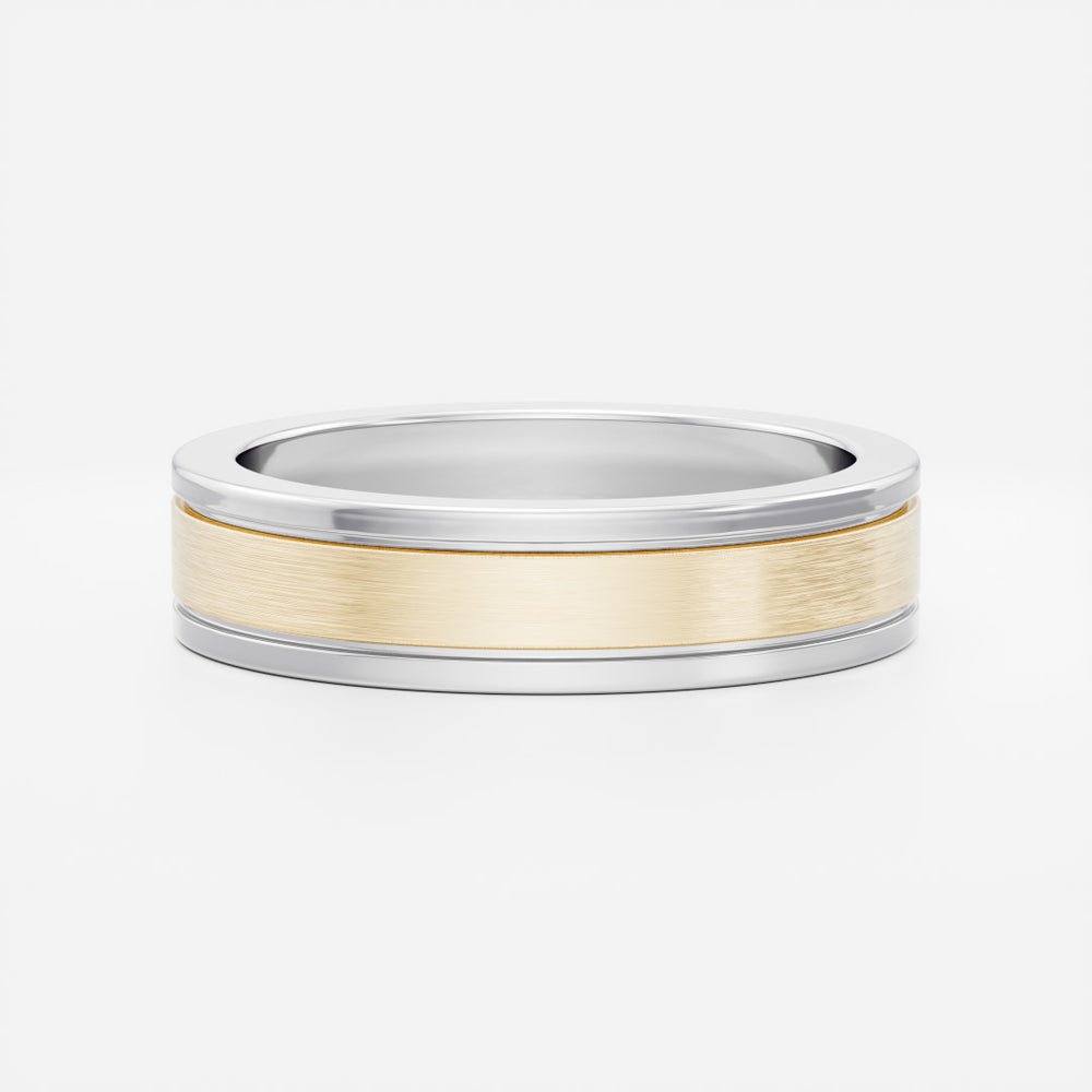 
                      
                        The Hugo Ring - Brushed Dual Grooved Men's Ceremonial Band
                      
                    
