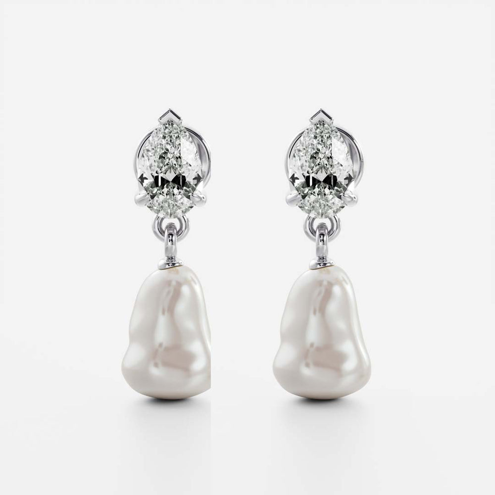 
                      
                        The Angelina Earrings - Keshi Pearl Pear Drop Earrings
                      
                    