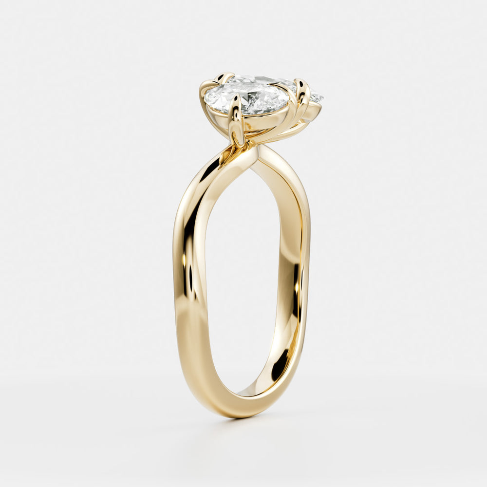 
                      
                        The Nadine Ring - Pear and Oval Organic Curved Toi et Moi
                      
                    