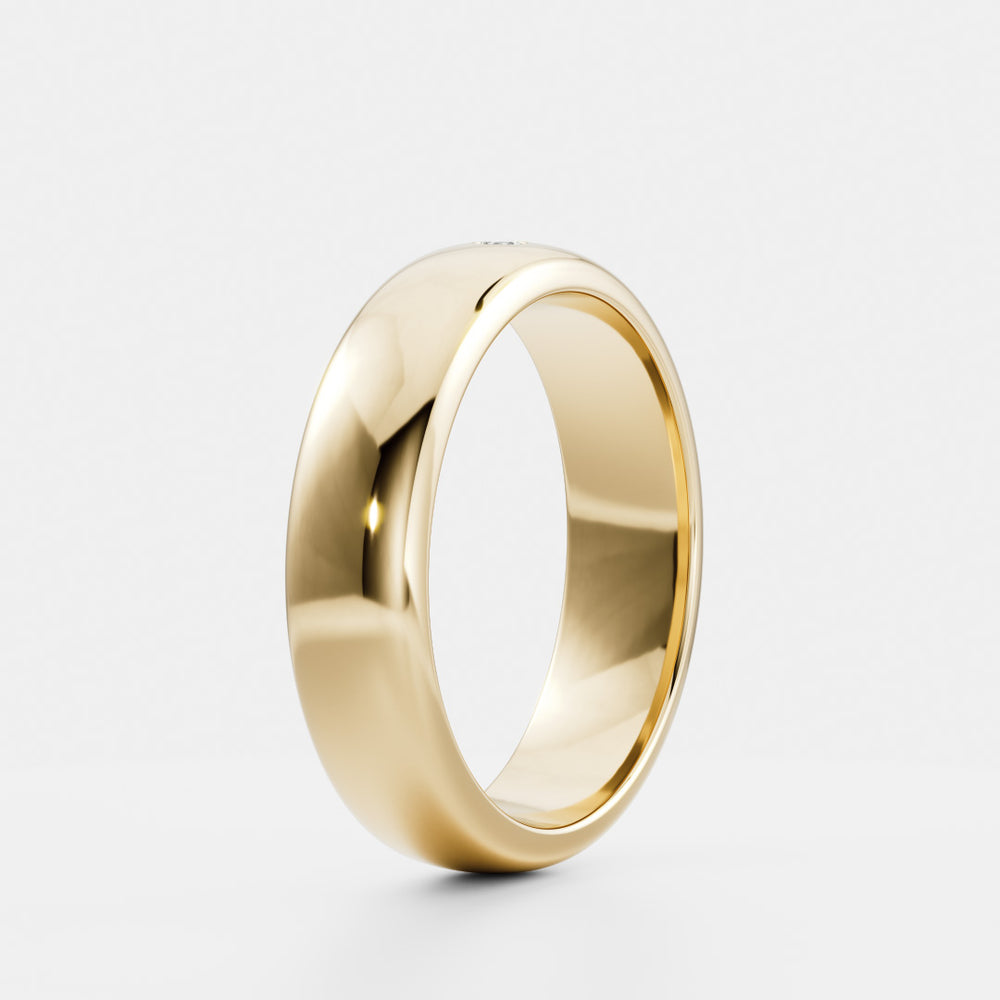 
                      
                        The Alexander Ring -  Round Brilliant Inlay Comfort Fit Men's Ceremonial Band
                      
                    
