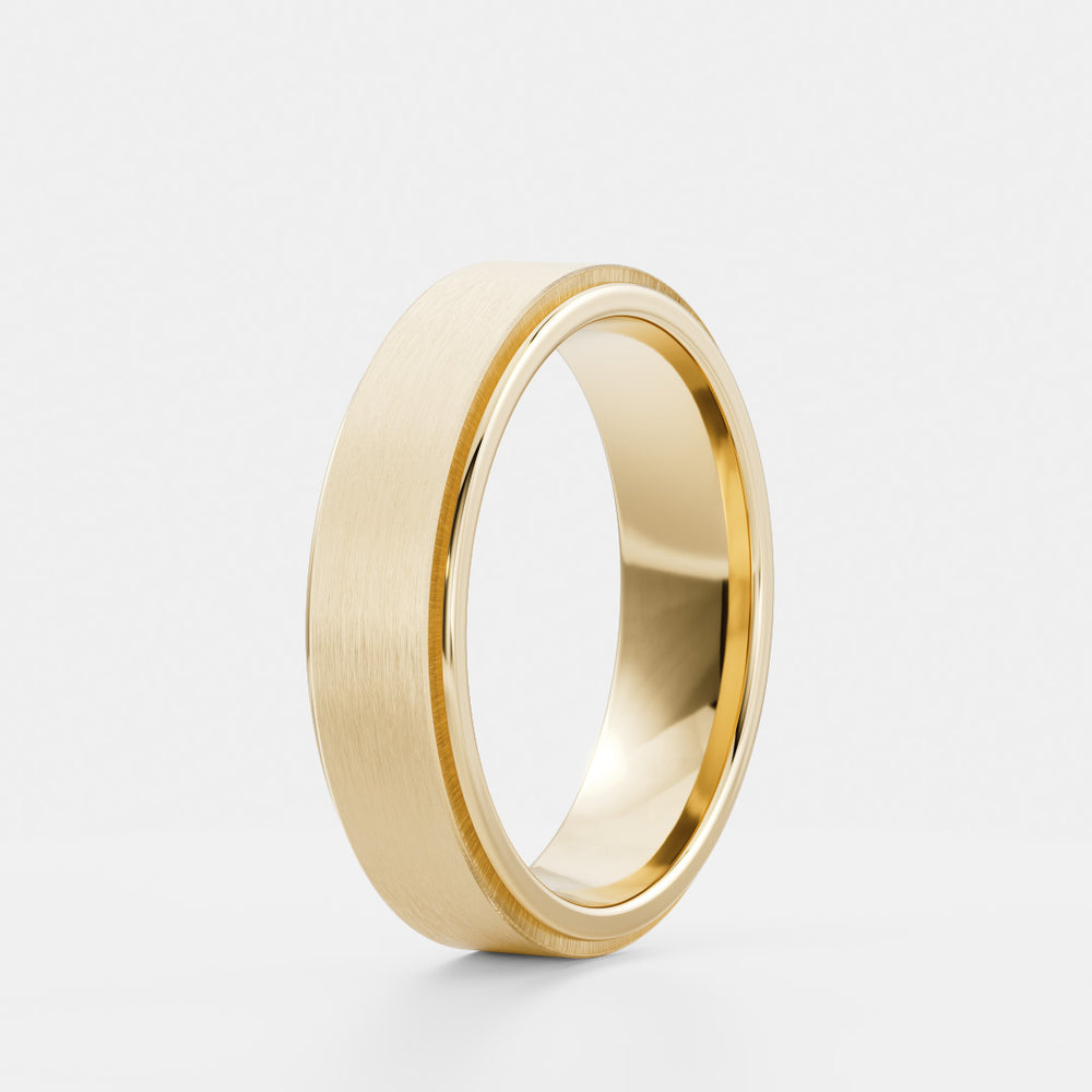 
                      
                        The Leonardo Ring - Brushed Step Edge Men's Ceremonial Band
                      
                    