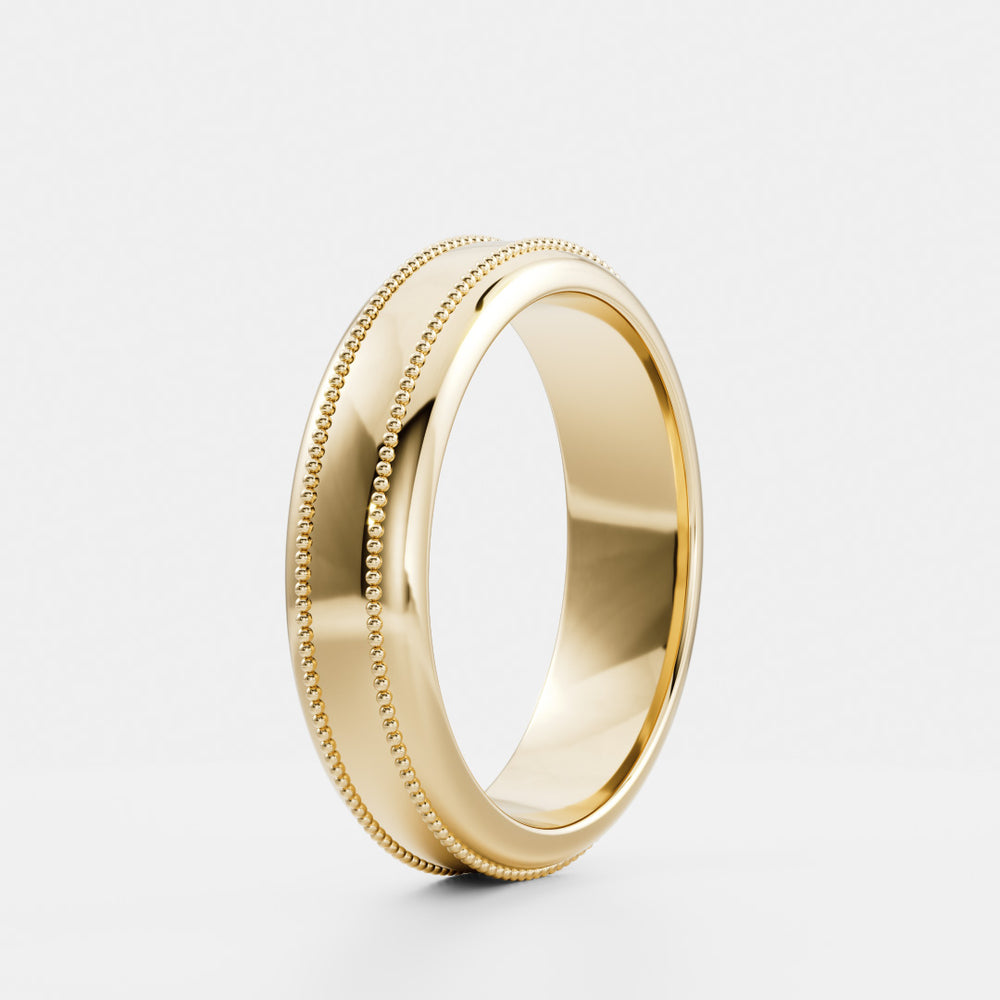 
                      
                        The Orion Ring - Brushed Milgrain-Detail Men's Ceremonial Band
                      
                    