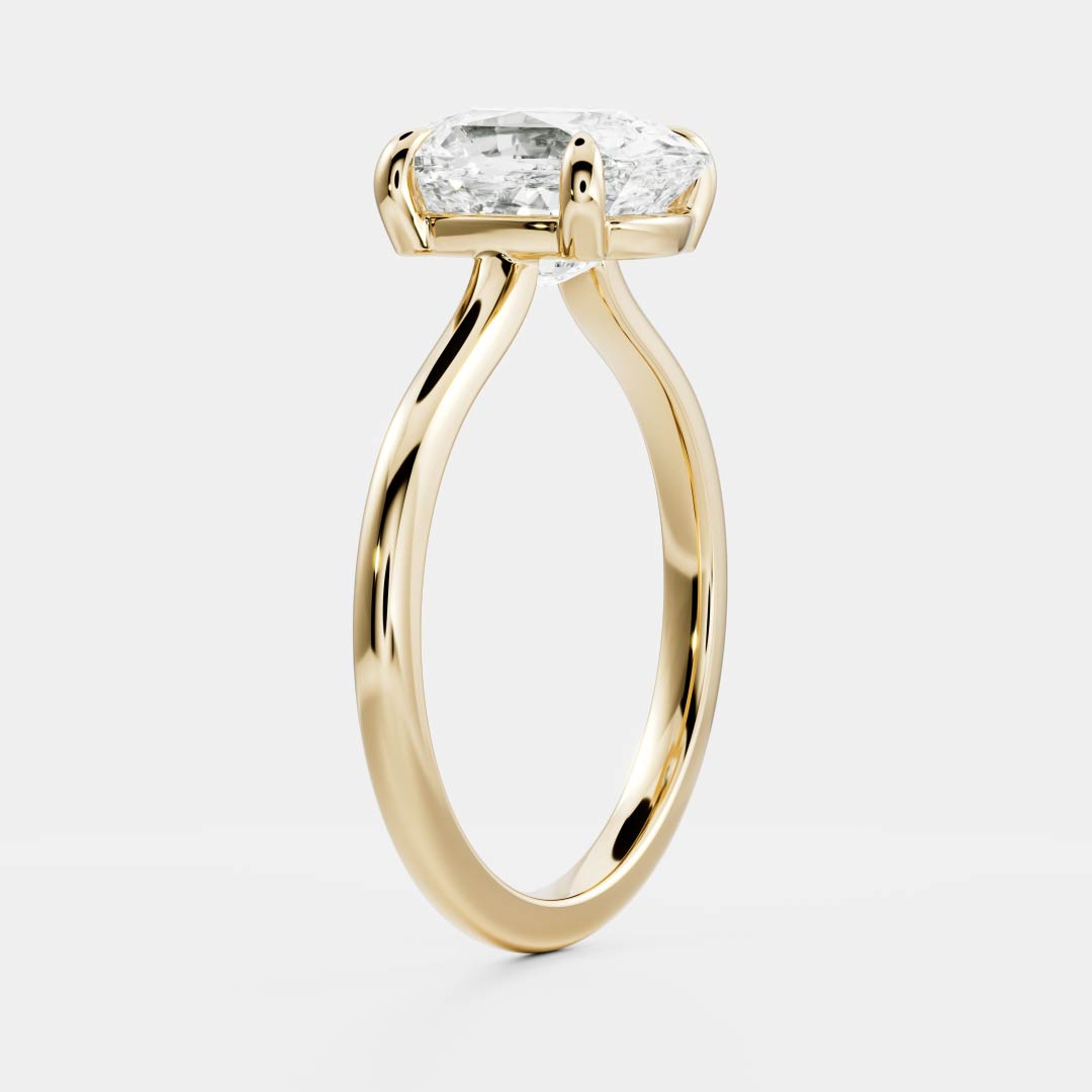 The Ophelia Ring - 1.50ct Lab Grown Diamond Low Set Elongated Cushion Solitaire