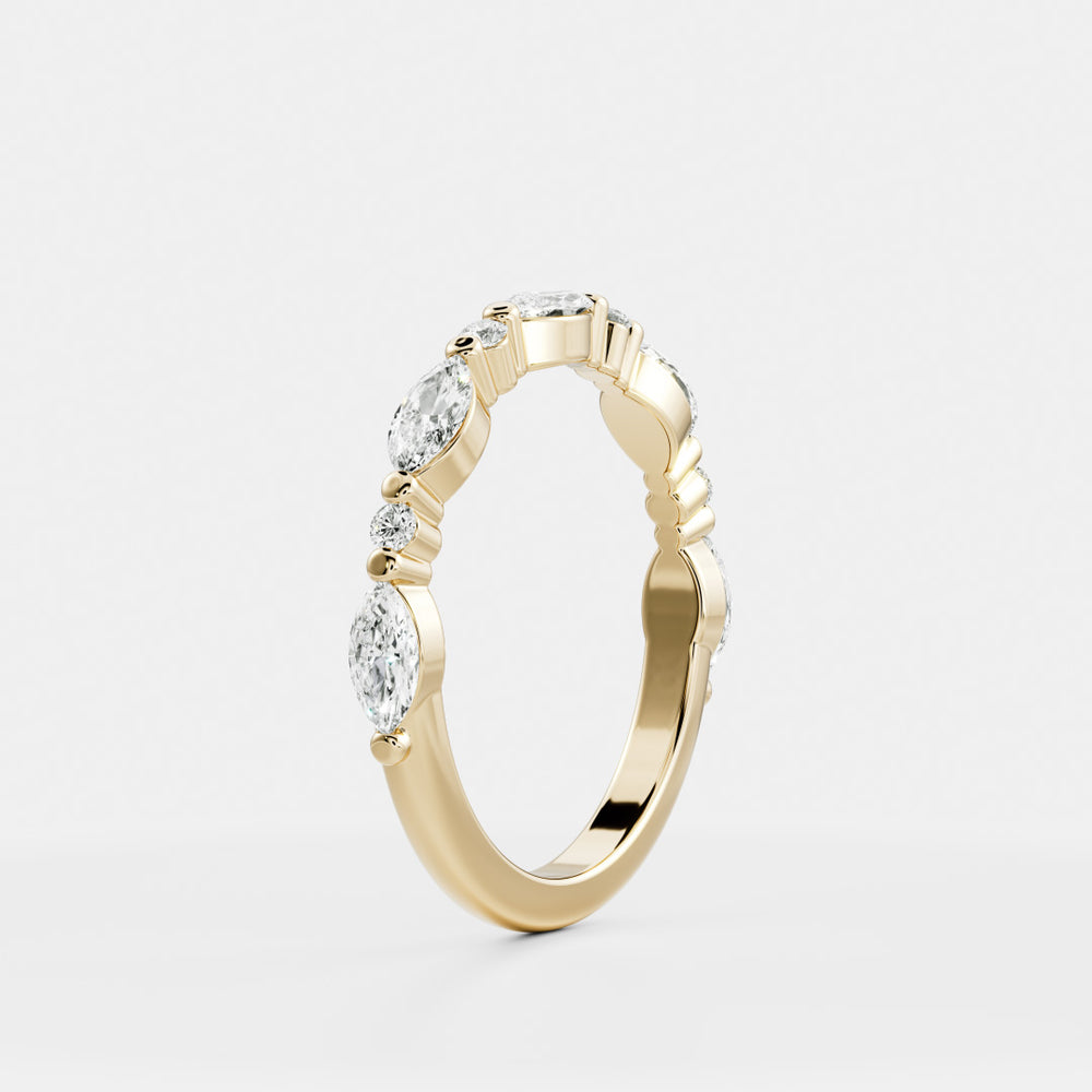 
                      
                        The Freya Ring - Marquise and Round Brilliant Band
                      
                    