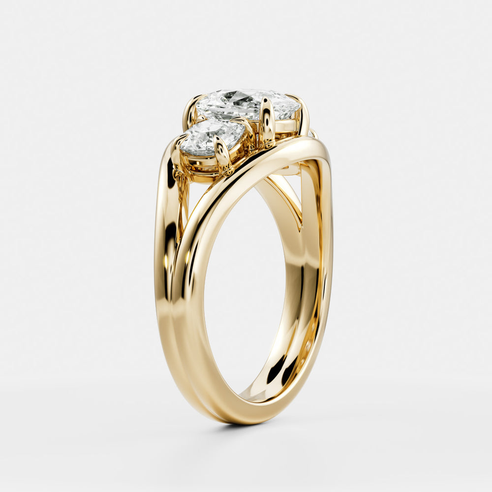 
                      
                        The Oriana Ring - Split Shank Elongated Cushion and Cushion Trilogy
                      
                    
