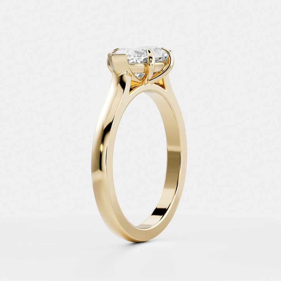 The Arie Ring - 1.51ct Lab Diamond East-West Marquise Cathedral Solitaire