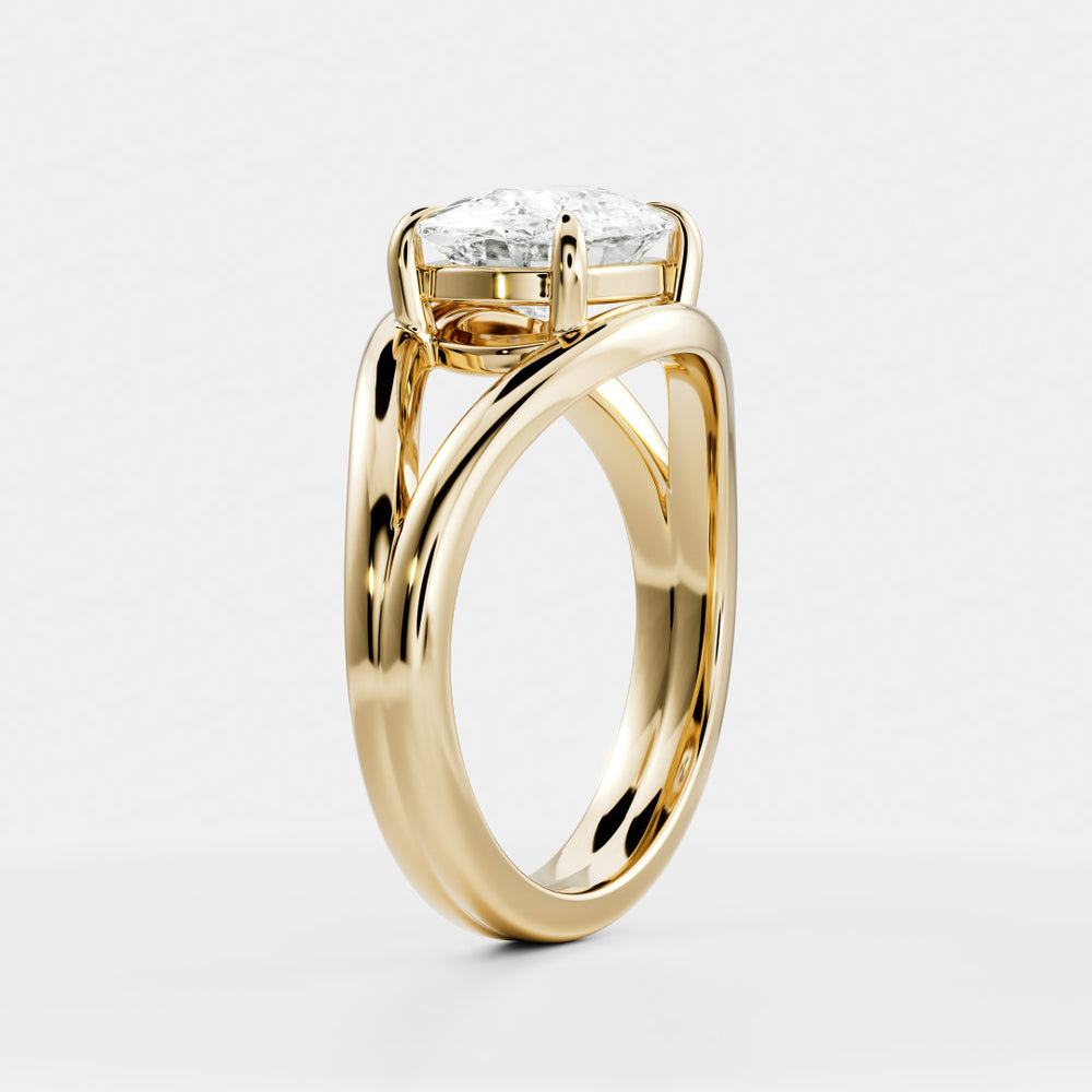 
                      
                        The Aleasa Ring - Split Shank East-West Elongated Cushion Solitaire
                      
                    