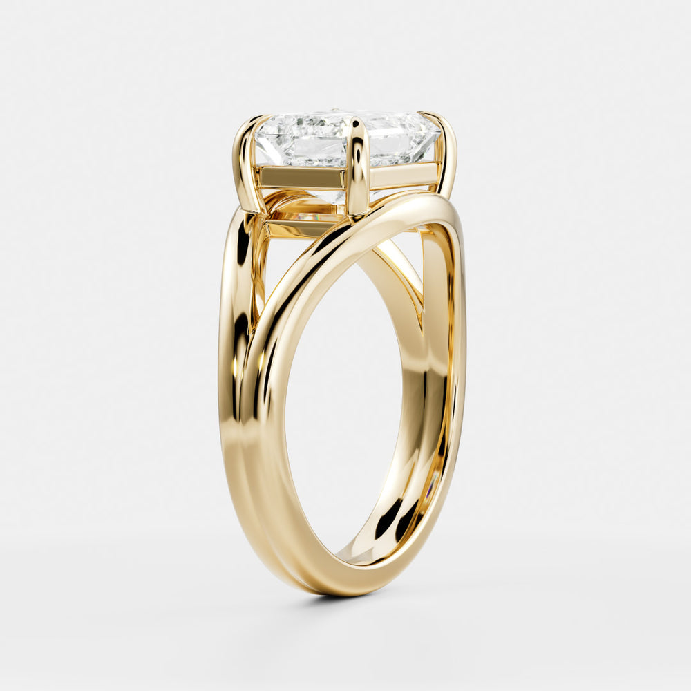 
                      
                        The Aleasa Ring - Split Shank East-West Emerald Solitaire
                      
                    