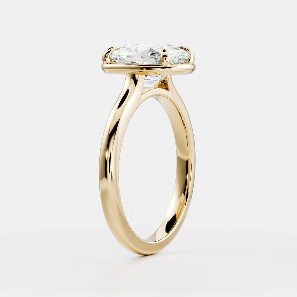 
                      
                        The Ophelia Ring - Elongated Cushion Cathedral Georgian Solitaire
                      
                    