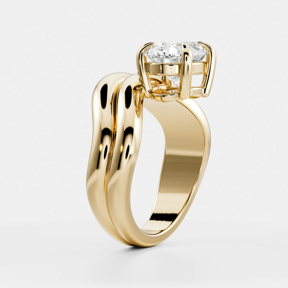 
                      
                        The Azariah Ring - Oval Solitaire with Double Curved Band
                      
                    