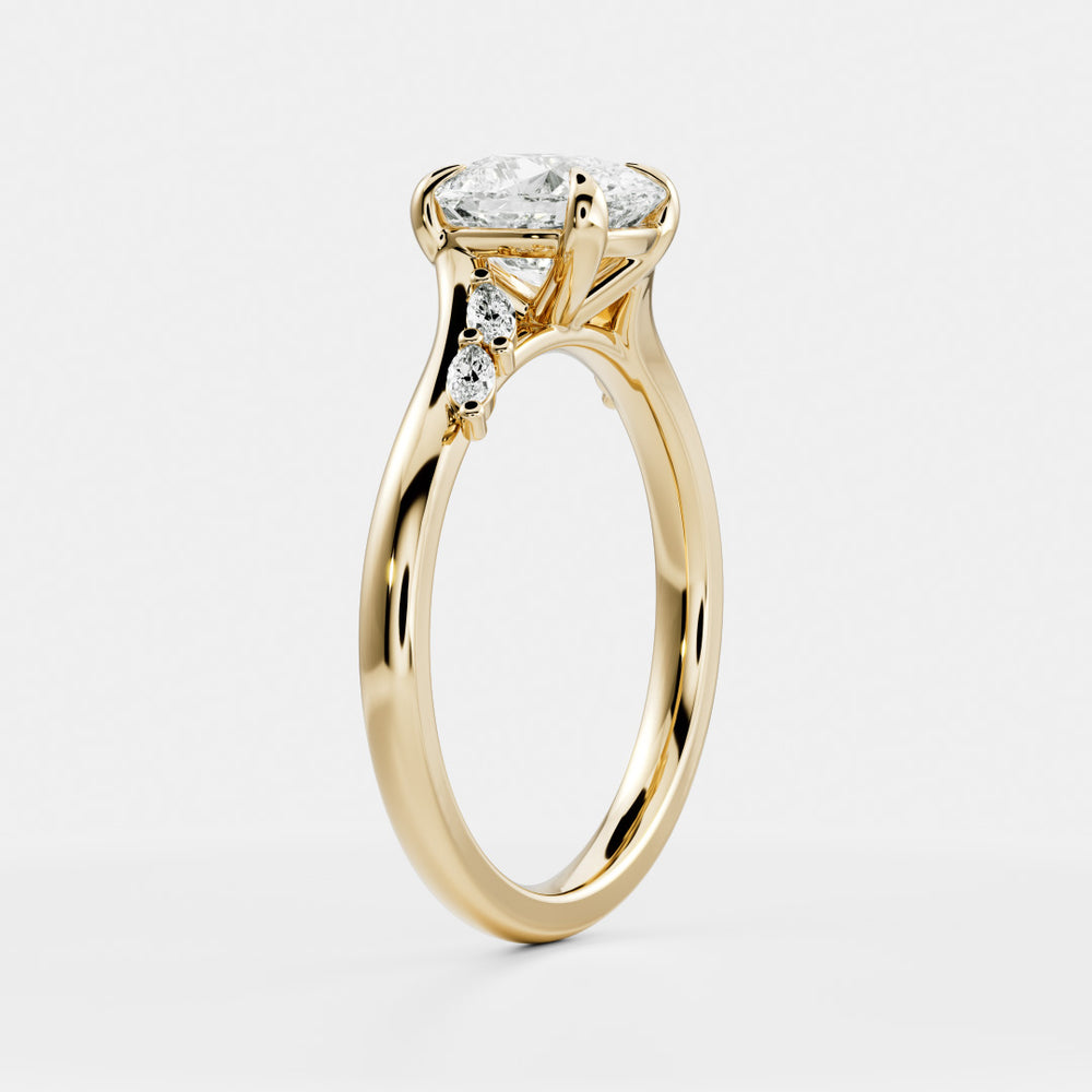 
                      
                        The Amira Ring - Elongated Cushion with Marquise Accents
                      
                    
