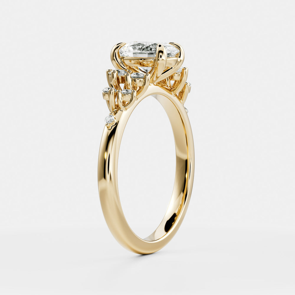 
                      
                        The Aurora Ring - Oval with Round Brilliant Accents
                      
                    