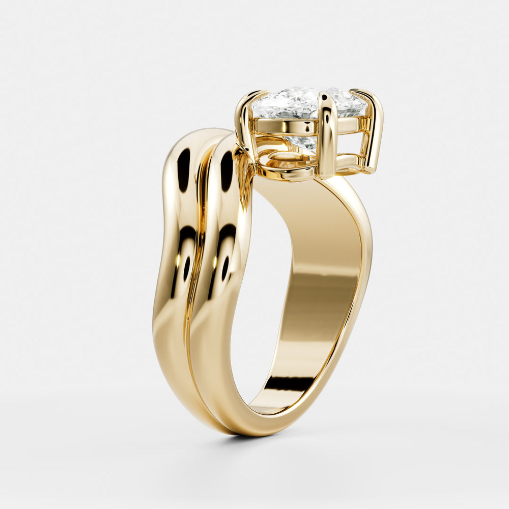 
                      
                        The Azariah Ring - Elongated Cushion Solitaire with Double Curved Band
                      
                    